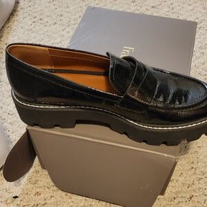 Franco Sarto Black Patent Leather Loafers